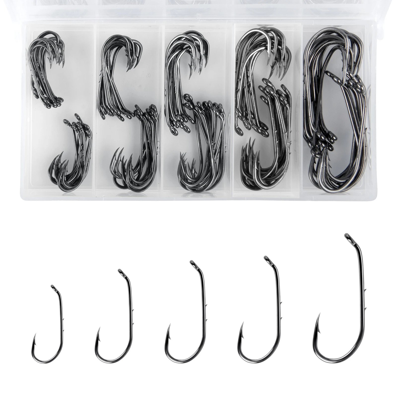 

100 шт., рыболовный крючок с двойной колючкой и длинным хвостовиком, крючок для живой приманки, смещенный червячный глазок для пресноводной форели, панфиши