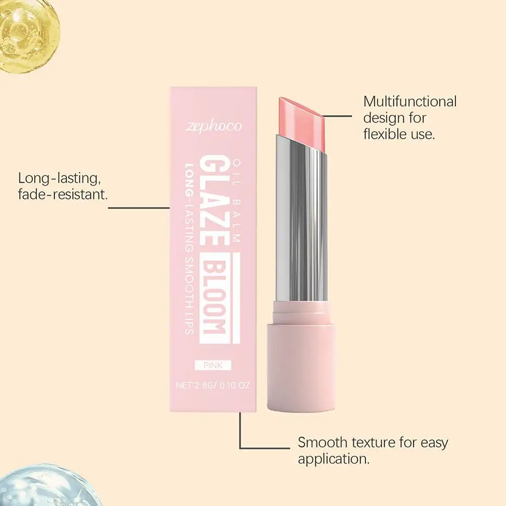 Roze Roos Gladde Lippenbalsem Glazuur Bloom Langdurige Gladde Lipolie Blam Vervagende Liplijnen Melanine Diep Hydraterende Merk Lipverzorging