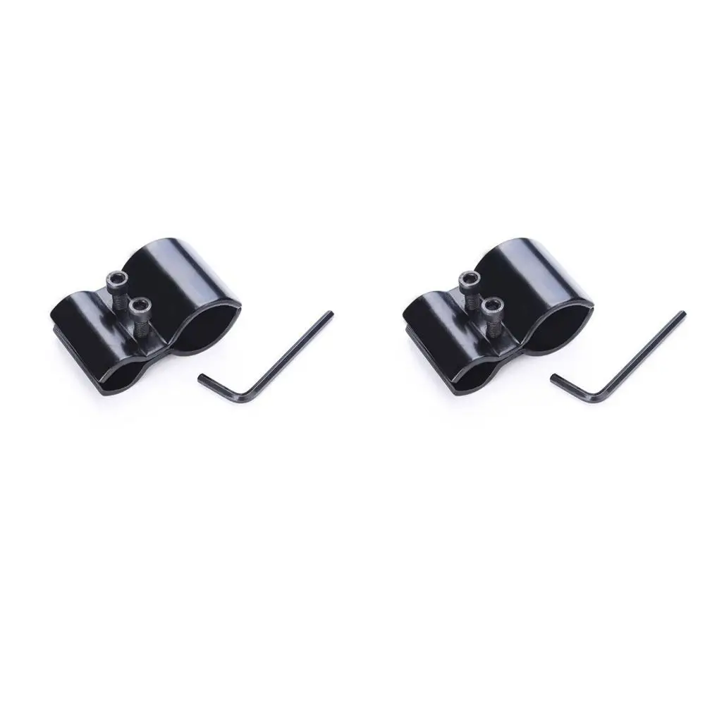 2Sets Fixed Metal Bracket Barrel Black Flashlight Holder Fixed Night