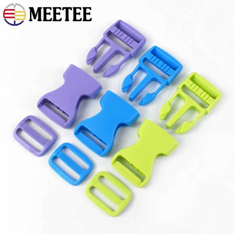 

2/5/10Sets 15/20/25mm Plastic Release Buckle Tri-Glide Slider Combination Bag Strap Webbing Adjuster Hook DIY Sewing Accessories