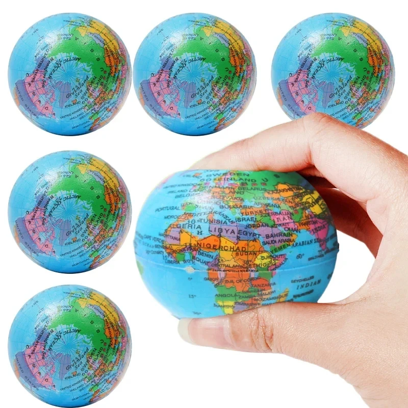 

Earth Squeeze Balls Soft Foam Globe Stress Relief Squeeze Toys Hand Wrist Exercise Sponge Toy For Kids Adults Educational Gifts