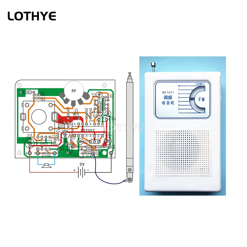 FM Radio Production Kit Radio Receiver DIY Electronic Kit Teaching Experiment Electronic Assemble Set Kit DIY Parts