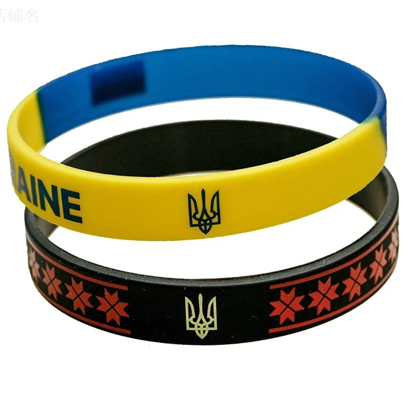 

1PC Men Sport Elastic Silicone Bracelets Rubber Soccer Ukraine Country National Flag Wristband amp Bangles Gifts