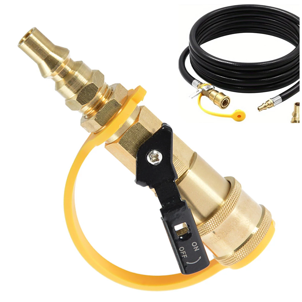 Propan-Adapter, sichere Verbindung, Messing-Propan-Adapter, kompaktes Design, integrierter Schalter, Ventil-Leck-Prävention