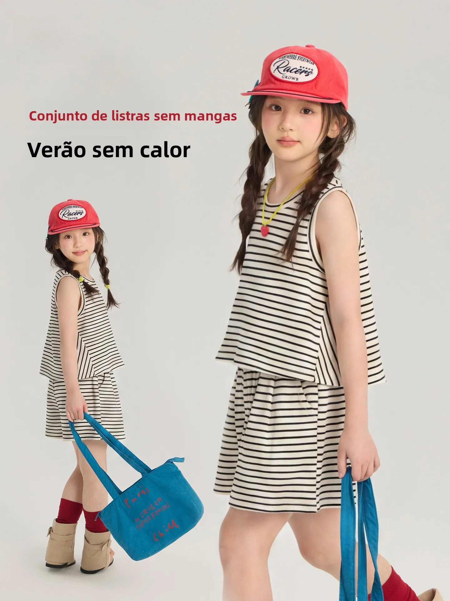 yojia-girls-sportswear-set-summer-2026-new-stripe-loose-kids-top-shorts-children-summer-outfit-korean-style-2-pieces