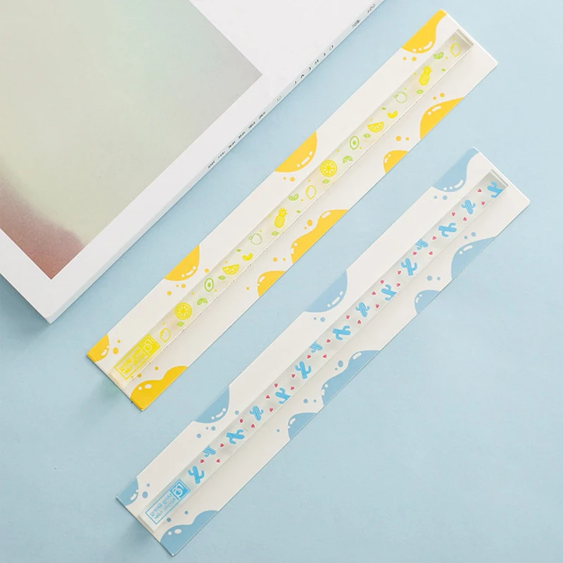

1 шт. Kawaii акриловая четырехсторонняя линейка Straightedge измерительная линейка высокого внешнего вида студенческий транспортир