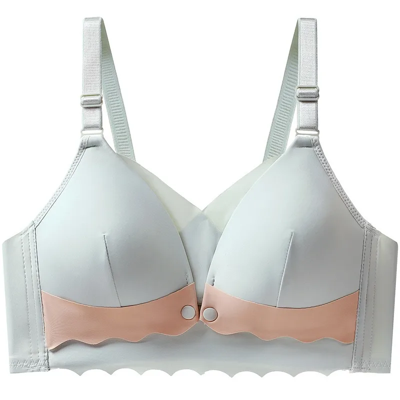 Color-block Girl Brassiere Front-button Nursing Bra Lady Postpartum Push-up Anti-sagging Thin Woman Bra Maternity Breastfeeding