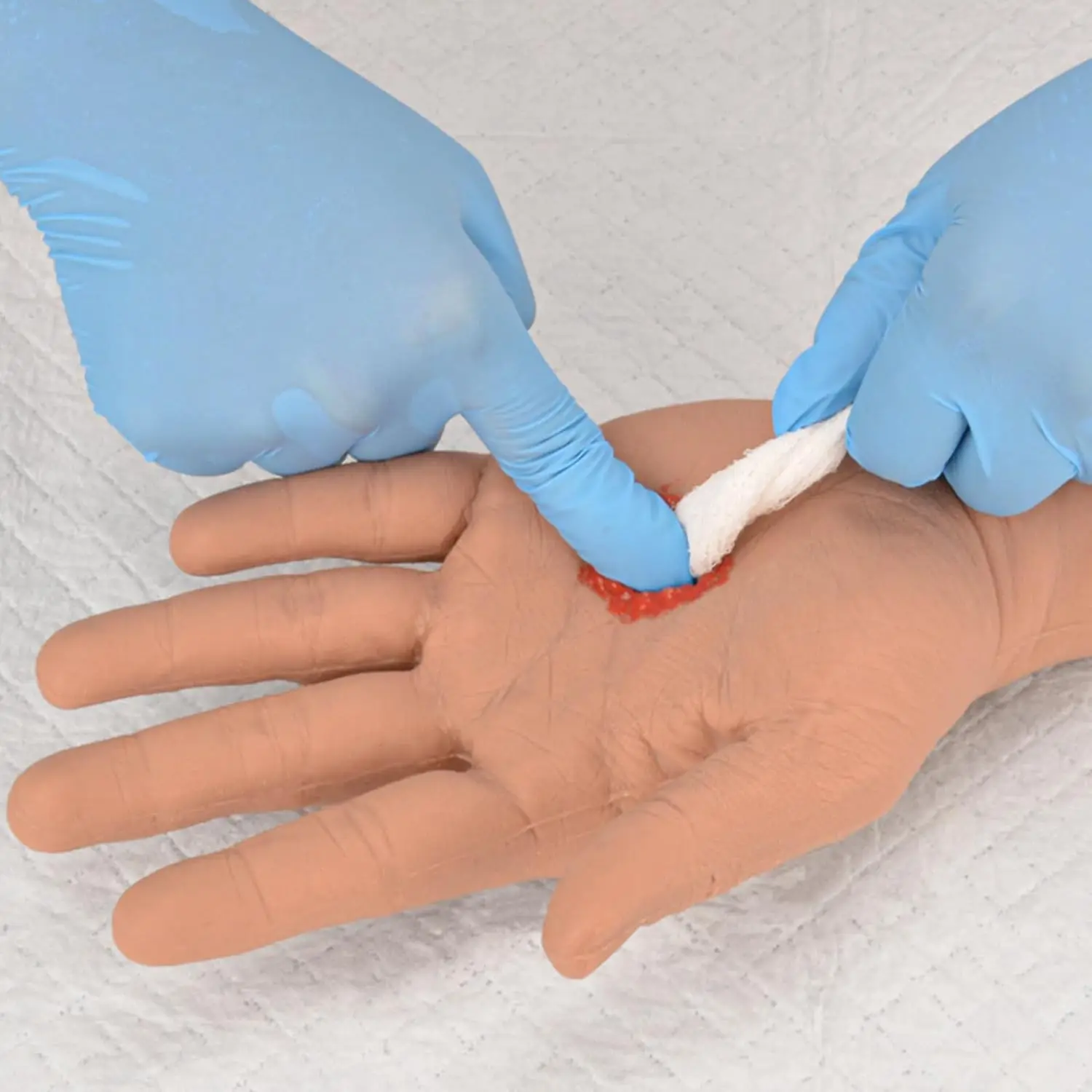 Realistic Palm Gunshot Wound Model GSW Penetrating Wound Care Packing Hand Trainer for Medical Student Education Demonstration - view 3