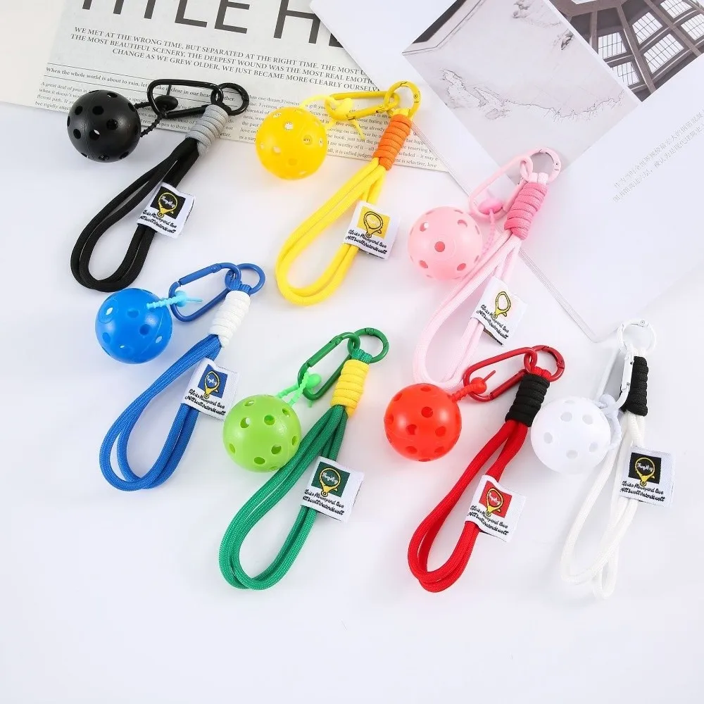 Gifts Creative Pickleball Keychain Colorful Decorative Pickleball Pendant Mini Pickleball Key Ring for Pickleball Lovers