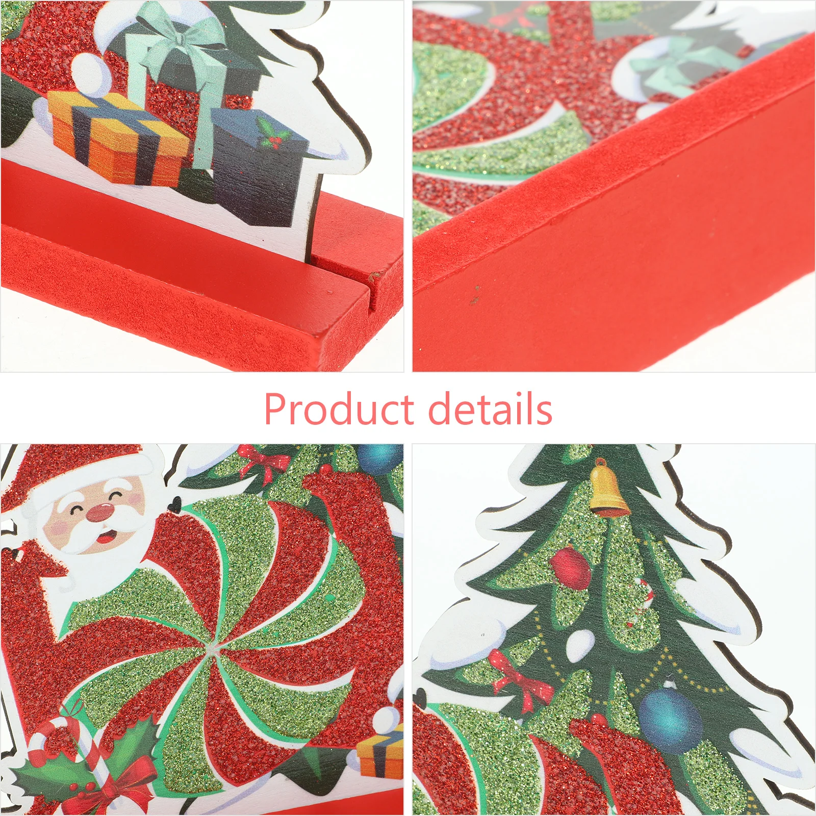 

Christmas Decorations Santa Claus Ornament Holiday Desk Desktop Centerpieces Wooden Office