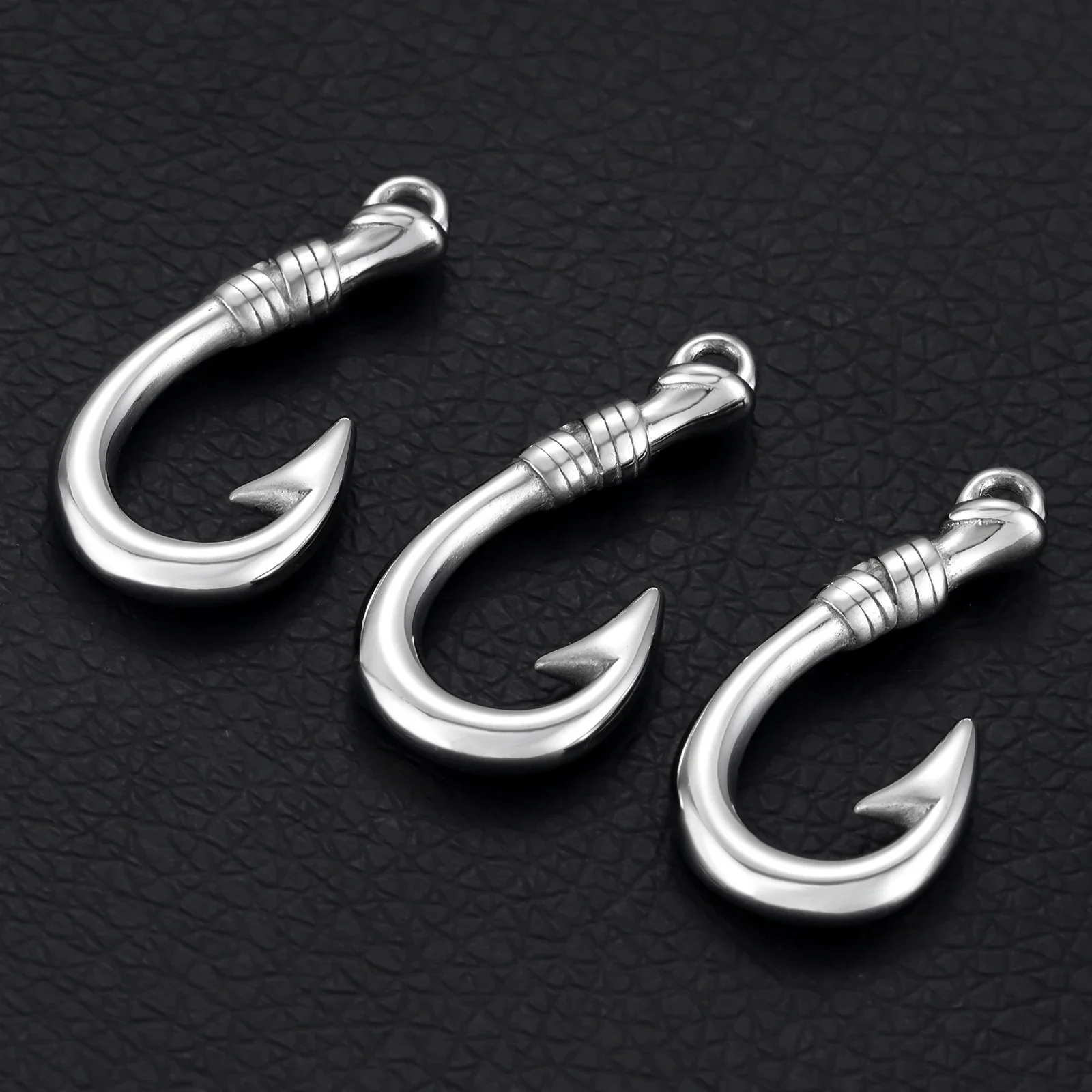 Stainless Steel High Polish Hole 2mm Bracelet Hook Clasp Fishhook Jewelry Making Finding DIY Supplies Accessories Wholesale