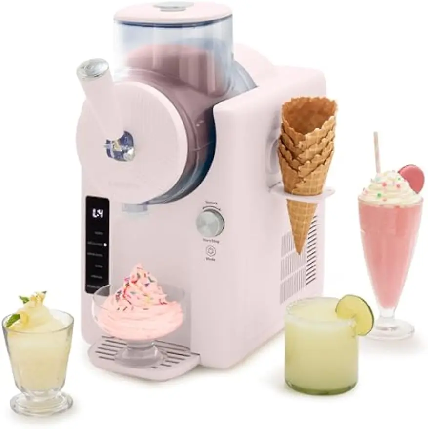 Ice Cream Maker Slushie Machine Soft Serve Sorbet Margaritas Milkshakes Frozen Yogurt No Pre Freezing Ready 15 Mins 6 Modes 7 Te