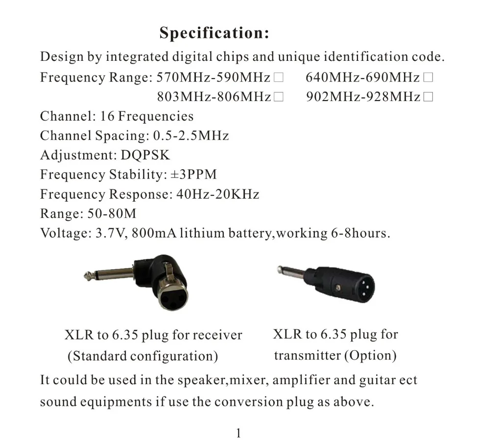 Speciaal bedraad naar draadloze microfoon, microfoon, granaatsysteem, condensator dynamische microfoon, ondersteuning voor 48V-voeding U-95