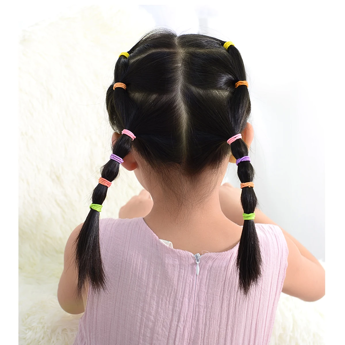 

100 Pcs Children's Head Rope Holders Band Girl Elastic Hair Stretch Ring Tie No Damage