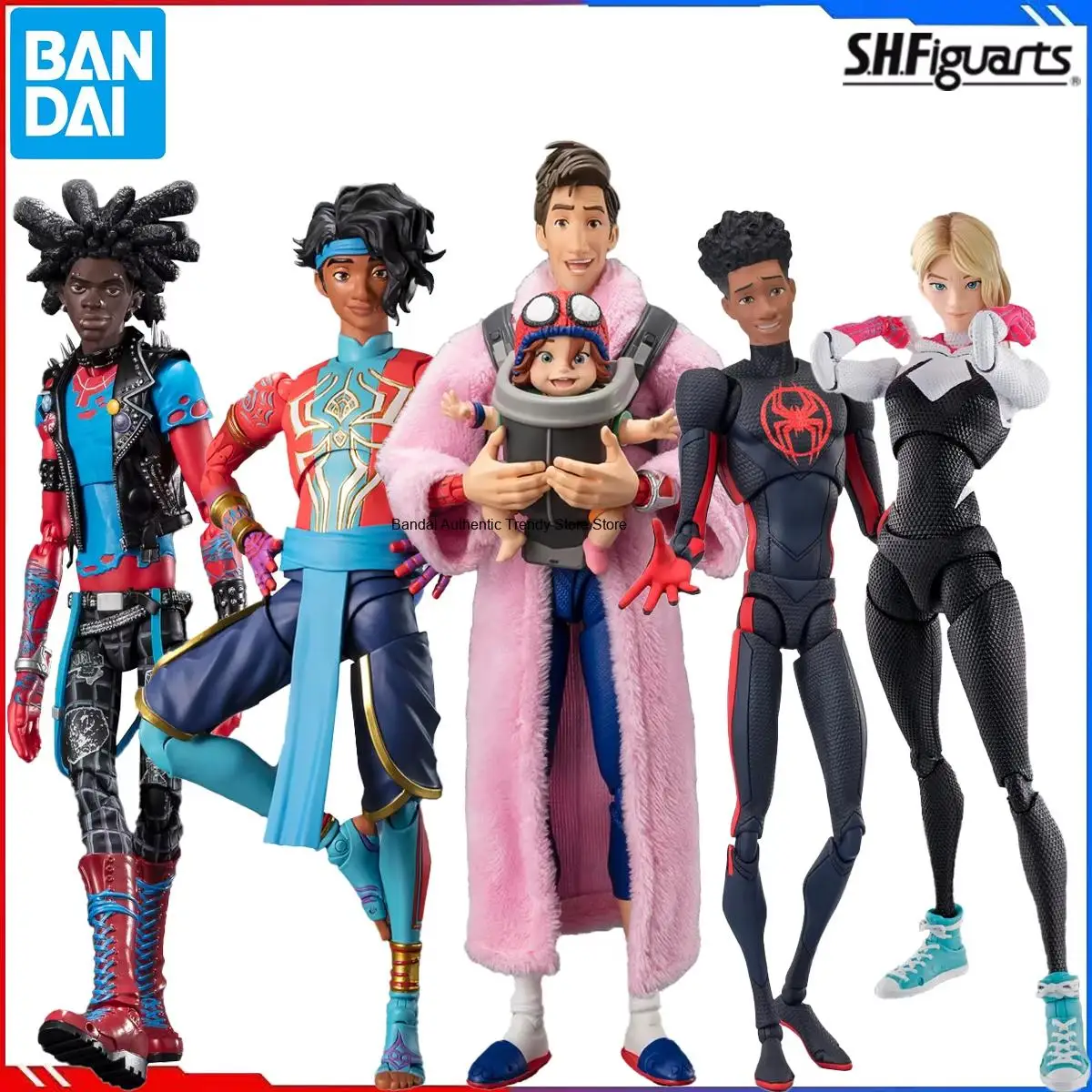 100% in Stock Original Bandai Spirits S.H.Figuarts Spider-Man: Across The Spider-Verse Peter B. Parker Gwen Stacy Miles Morales