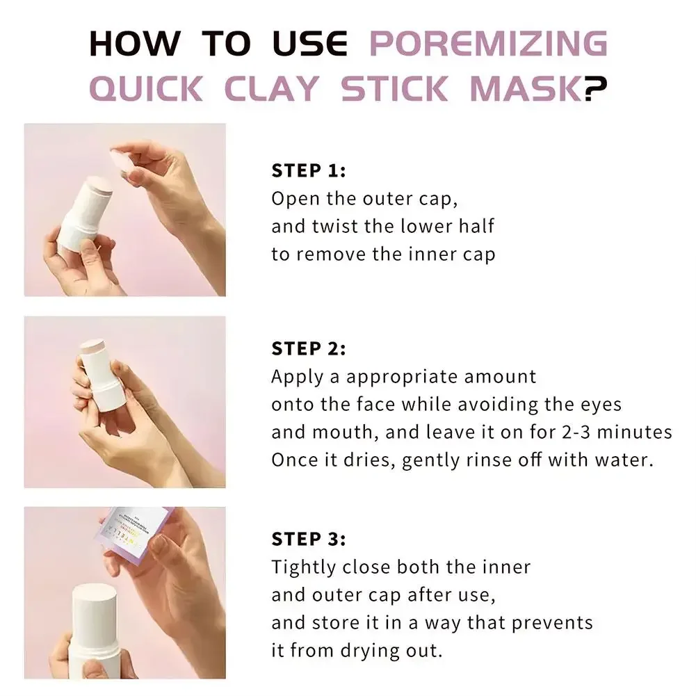 Pink Salt Facial Cleansing Mud Stick Soften Old Keratin Clean Pores Skin Softening Moisturizing Improve Skin Texture Solid Mask image 6