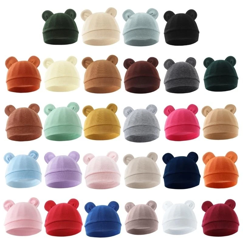 

Candy Color Baby Hat Soft & Breathable Newborns Fetal Caps Fashionable Bonnet