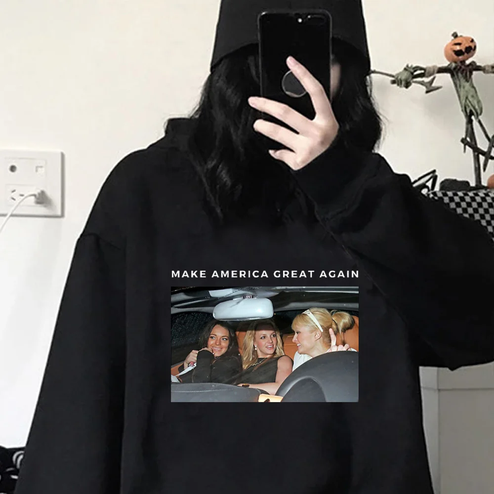 Make America Great Again Sudadera con capucha elegante diseñador anime cómic estampado harajuku chica sudaderas manga harajuku