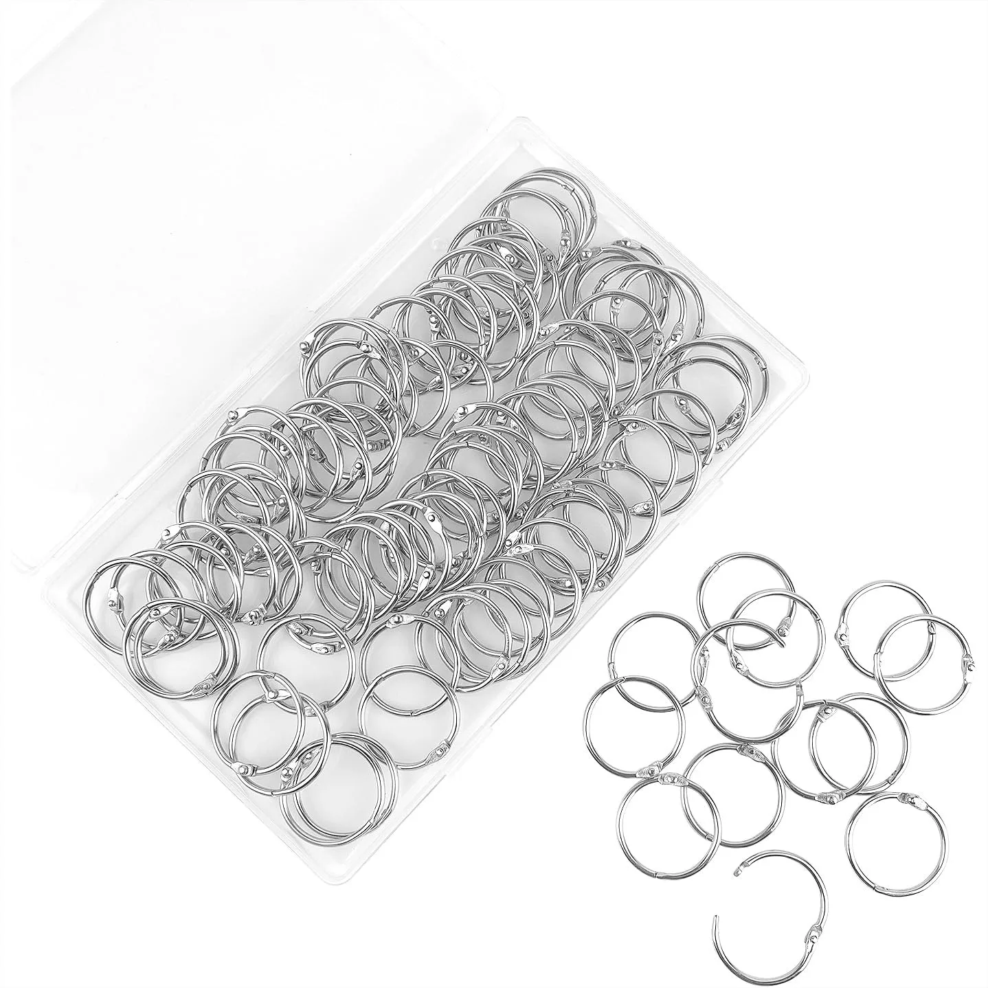 

1-Inch Loose Leaf Binder Rings 100 Pack with Nickel Plated Steel for Document Binding and Key Rings