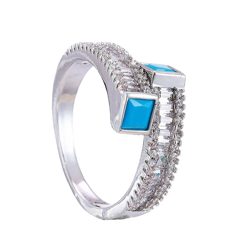 

Fashion Crisscross Zircon Ring Adjustable Open Design Womens Luxury Exquisite Ring Stylish Party Jewelry Gift