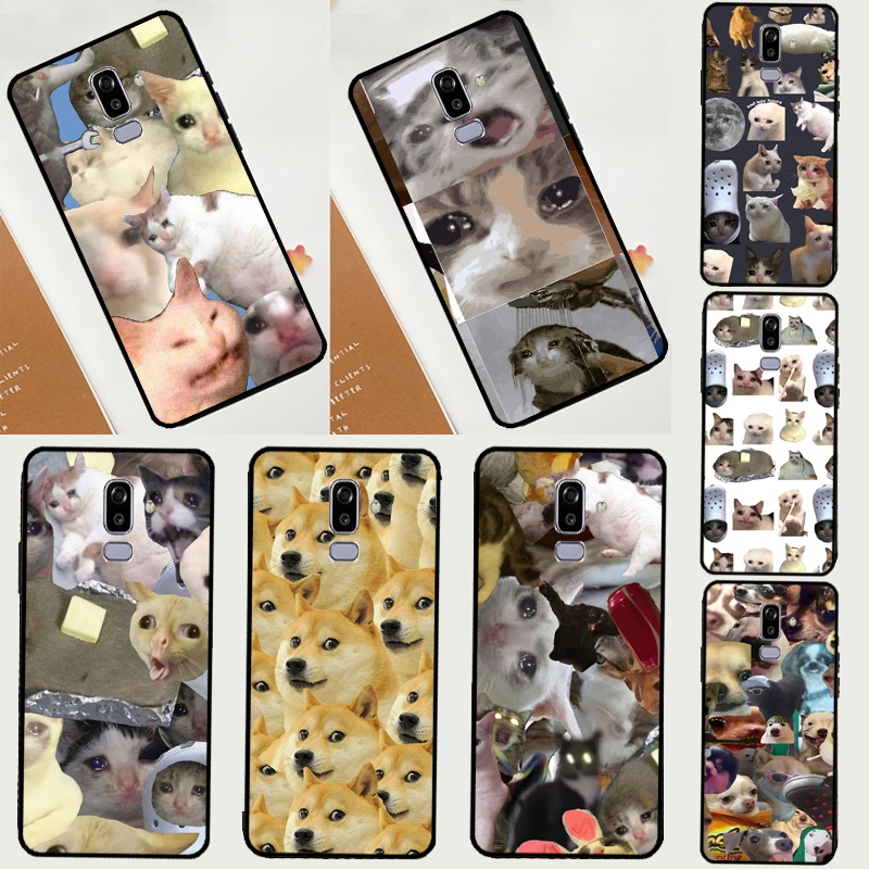 Crying Cat Memes And Dog For Samsung Galaxy J1 J3 J5 J7 A3 A5 2016 2017 J4 J6 J8 A7 A9 A6 A8 Plus 2018 Phone Case