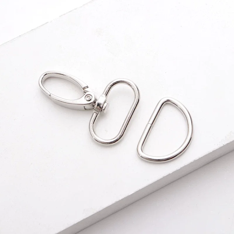 Thick Zinc Alloy Fish Mouth Clasp Silver Swivel Snap Hook Webbing Hanging Buckle DIY Handbag Garment Hardware Fittings