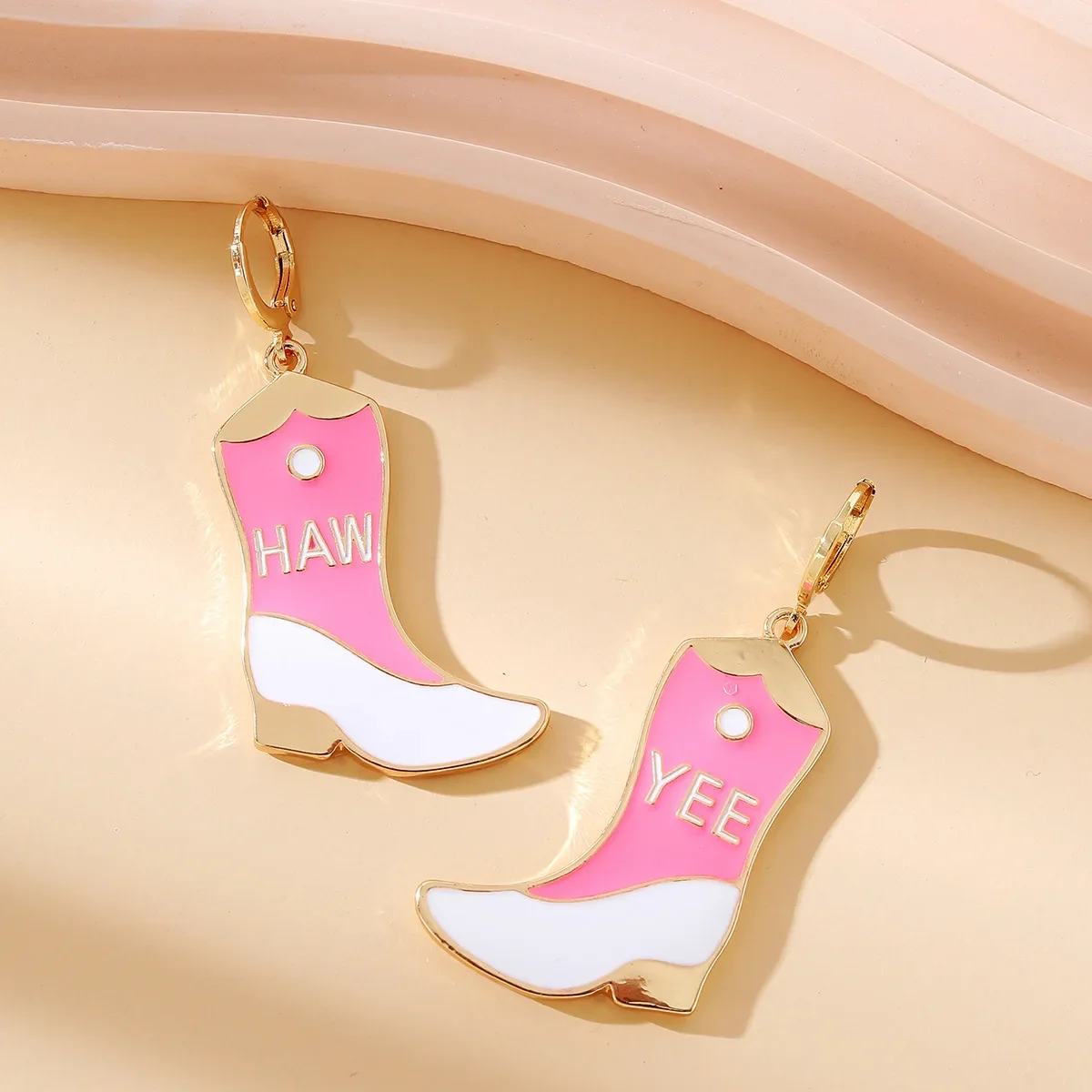 Vintage Colorful Cowboy Cowgirl Boots and Hats Drop Dangle Earrings for Women Western Punk Cool Statement Jewelry Gift
