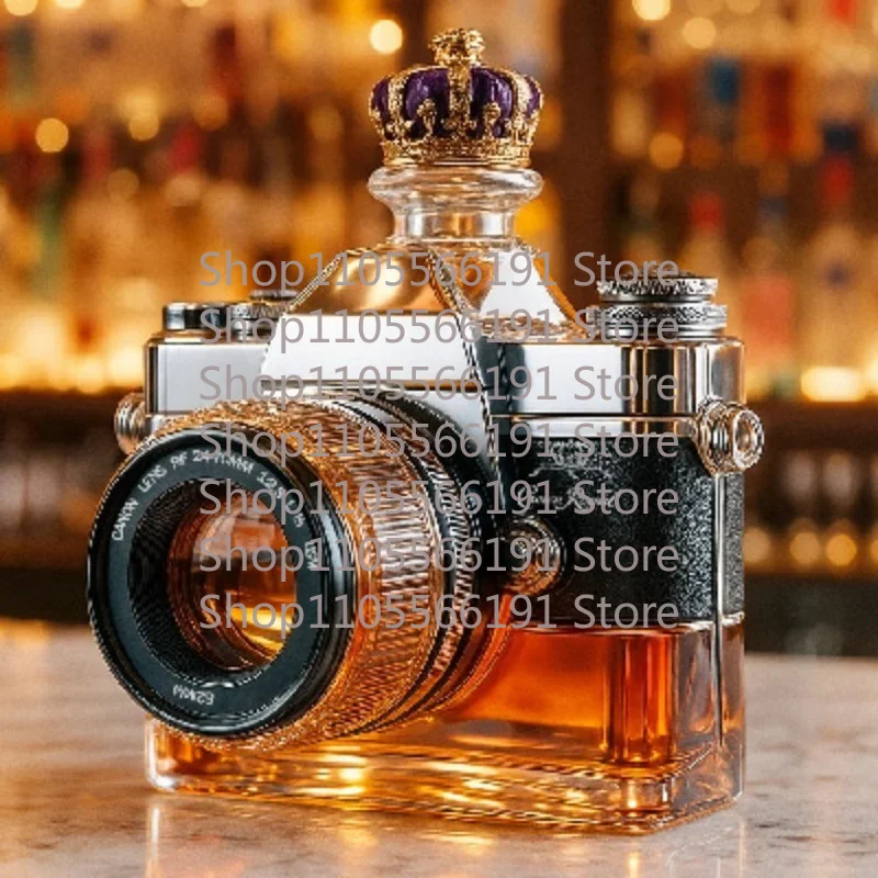 Best-Seller Camera Shape Glass Liquor Bottle - New Designer Decanter with Unique Style