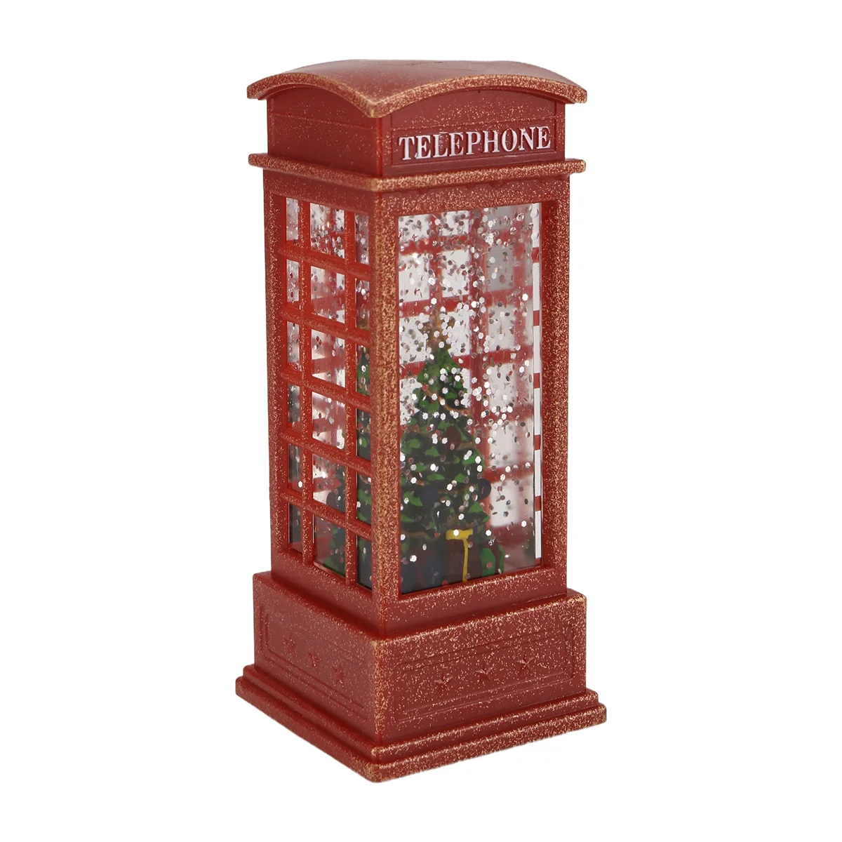 ABIYY-Christmas Lantern Snow Globe Lantern Christmas Water Glittering Snow Telephone Booth for Festival for Kids, Tree