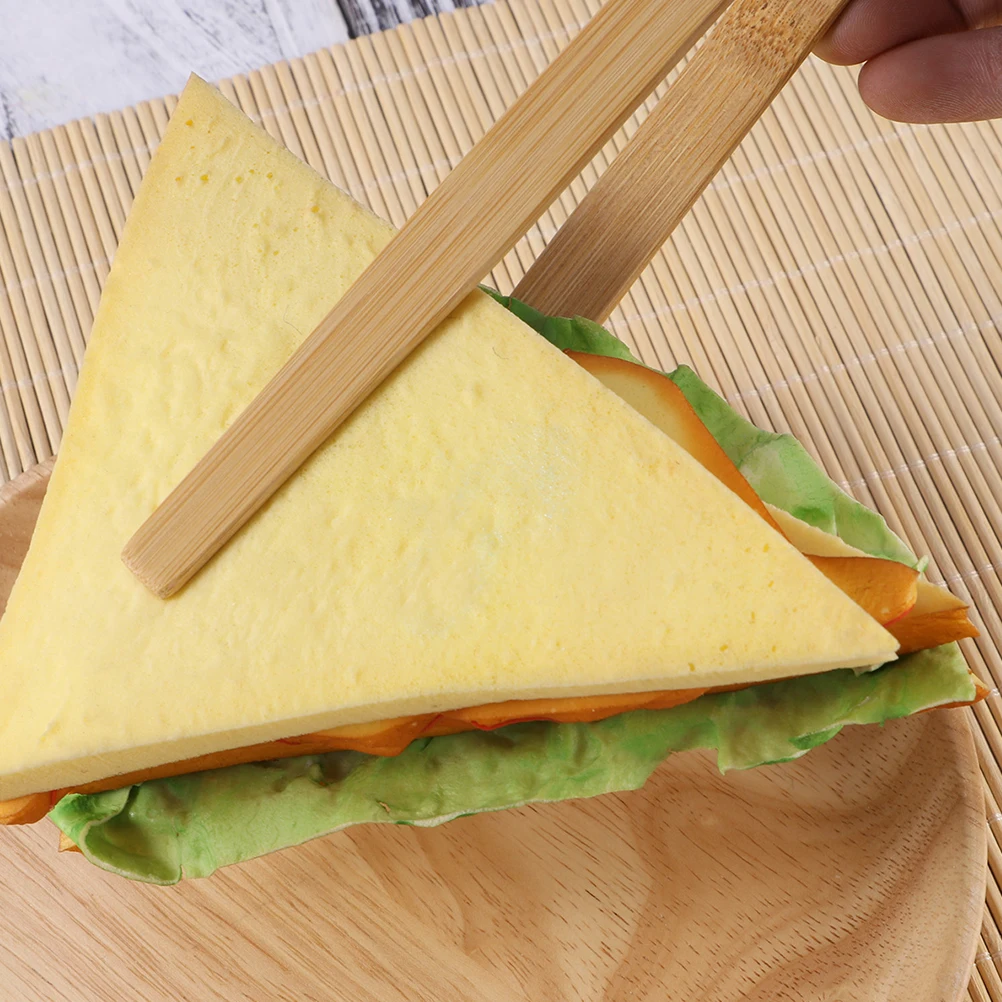 

2pcs Bamboo Toaster Tongs Kitchen Cooking Tools Heat Resistant Lightweight Ergonomic Design Dishwasher Safe For Toast Bagel
