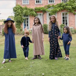 AS Sailor Collection AW25 Girls Robes Dress Embroidery Navy Collar Baby Romper Brothers Sisters Family Matching