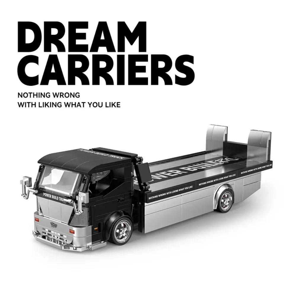 

540PCS Classic Retro Flatbed Trailer Building Blocks City Transport Vehicles Model Kit Educational Toys Bricks Gifts for Boys