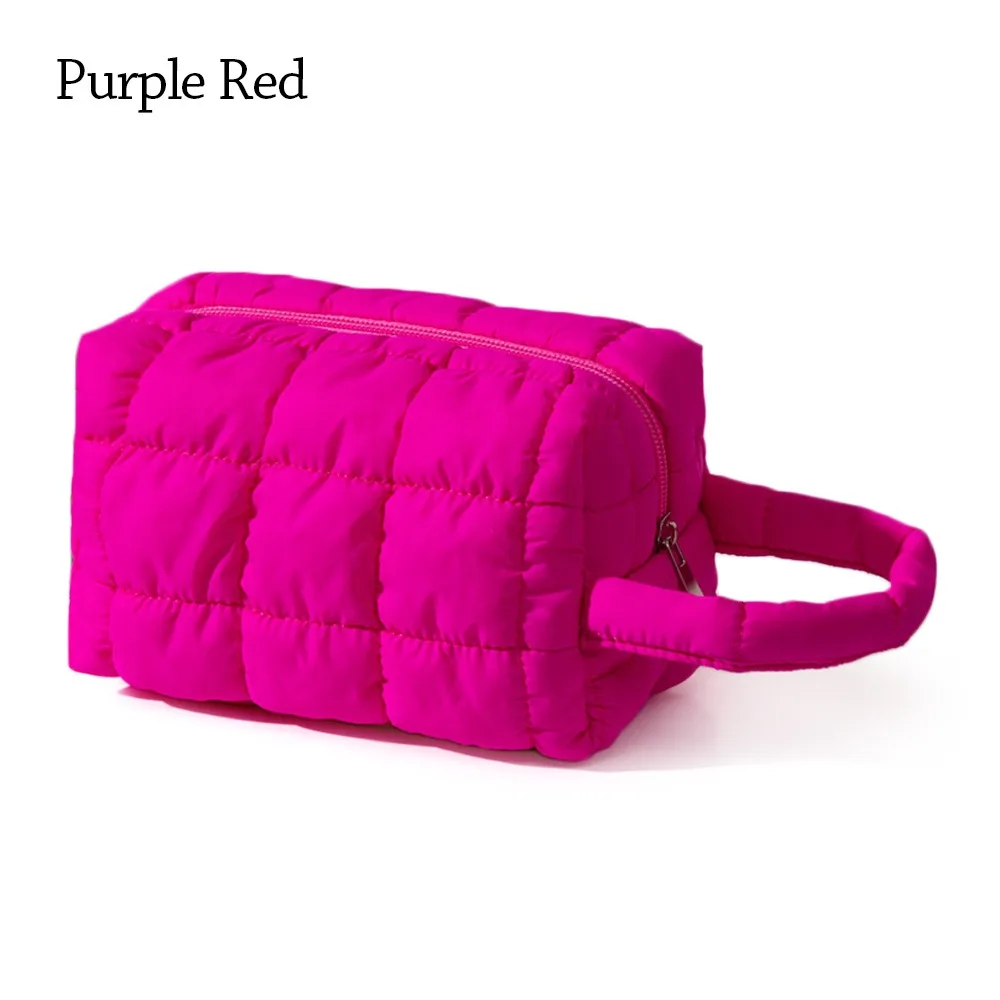 Trendy Handheld Makeup Bag Solid Color Large Capacity Cosmetic Bag Multi-functional Toiletry Bag Home Travel