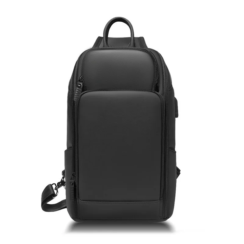 Men‘s Crossbody Chest Bag With USB Charging Portal Minimalist Casual Style Waterproof For Motorbike Ride Outdoors