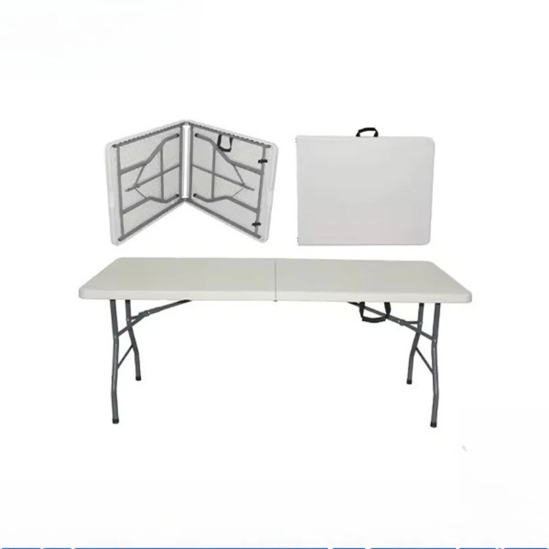 

Blow molding strip folding table HDPE white plastic folding