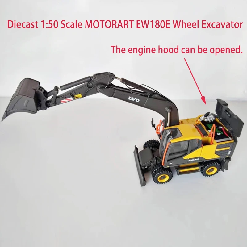 

Литой под давлением масштаб 1:50 MOTORART EW180E колесный экскаватор из сплава, инженерная модель автомобиля, коллекция сувенирных украшений, демонстрационные игрушки