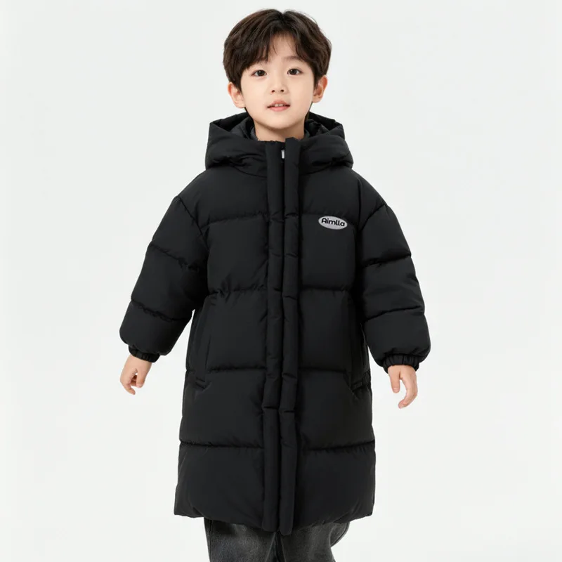 RAISE Winter Children Girls Parkas Kids Girls Velvet Thicken Warm Hodoed Jackets 3-10Yrs Teens Girls Mid-length Outerwear Coats