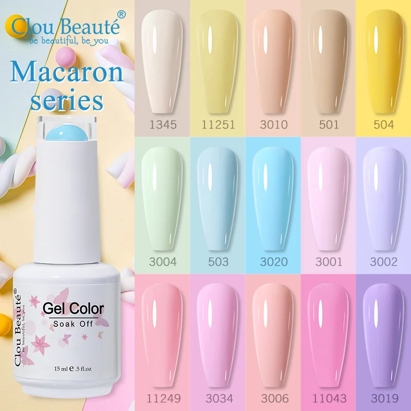 Clou Beaute Colore di vendita caldo 15ml Smalto gel per unghie Top Coat Design semipermanente Manicure Soak Off Vernice Gel Lacca