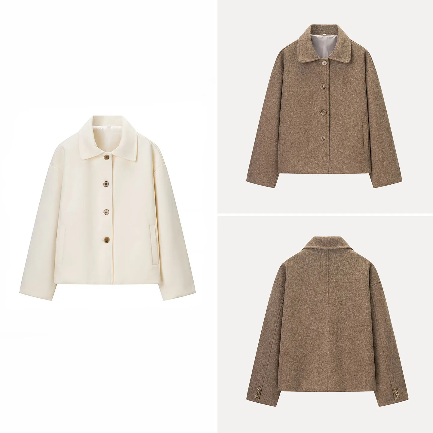 

Модное женское пальто на одной пуговице, свободное шерстяное пальто с отложным воротником, длинный рукав, новинка осени 2025