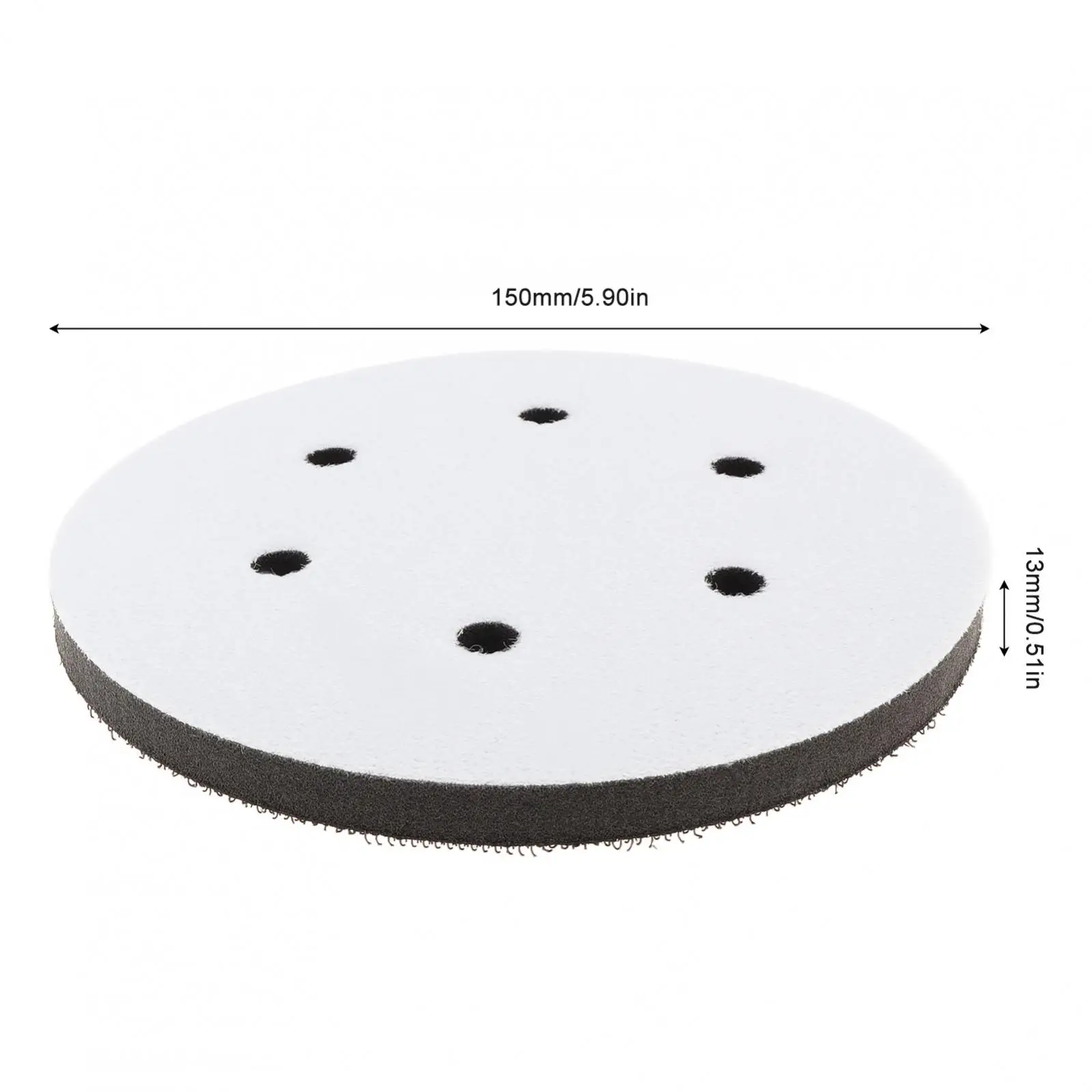 150mm / 6 Inch 6 Hole Sander Backing Pad Soft Sponge Interface Polishing Sand Discs for Hook and Loop Sander Backing Pad