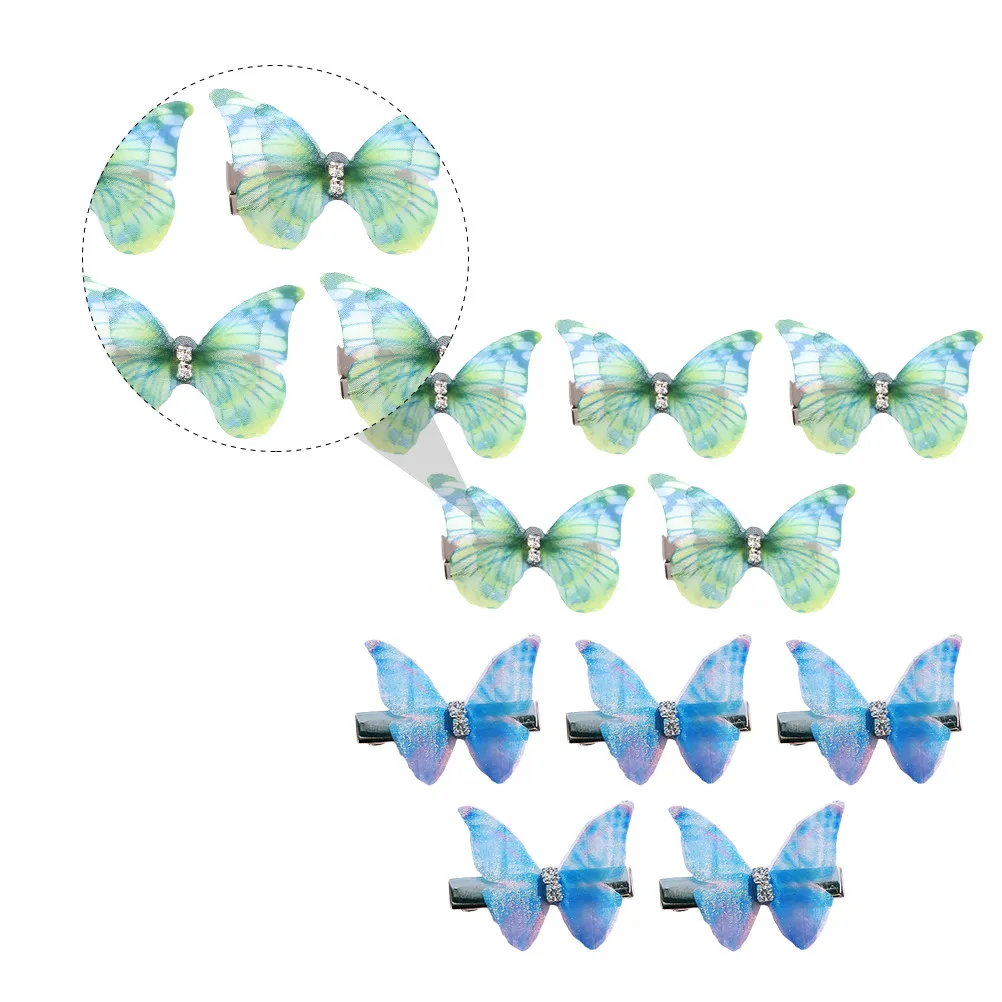 

10Pcs Butterfly Hair Clips Exquisite Stylish Hairpin Accessories for Girls Women Party Wedding Banquet Hair Decoration
