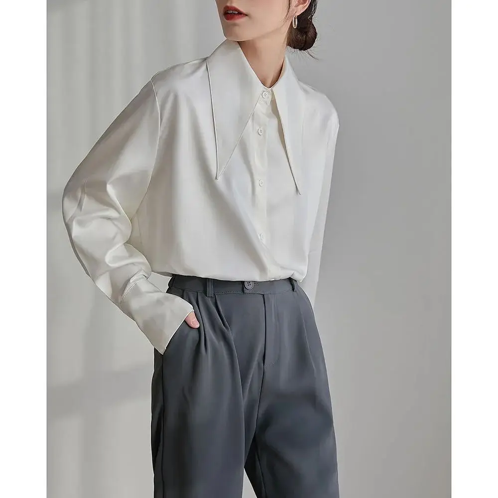 Spring Autumn New Fashion Buttons Solid Color Blouse Women Clothes Simplicity Turn-down Collar Long Sleeve Shirts Temperament