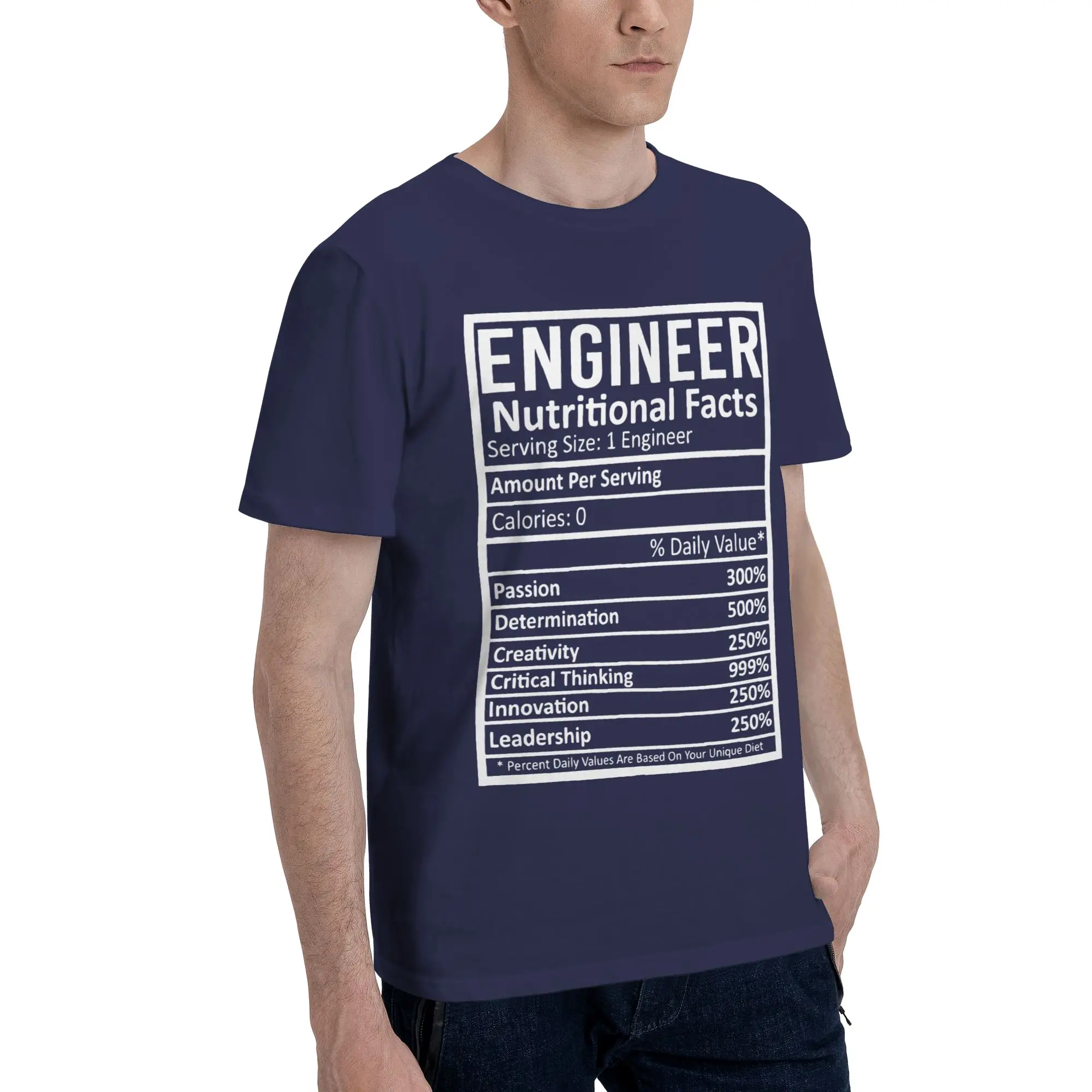 Engineer Nutritional Facts Men T Shirt Engineering Programmer Tee Shirt Short Sleeve Round Collar T-Shirt Pure Cotton Clothing