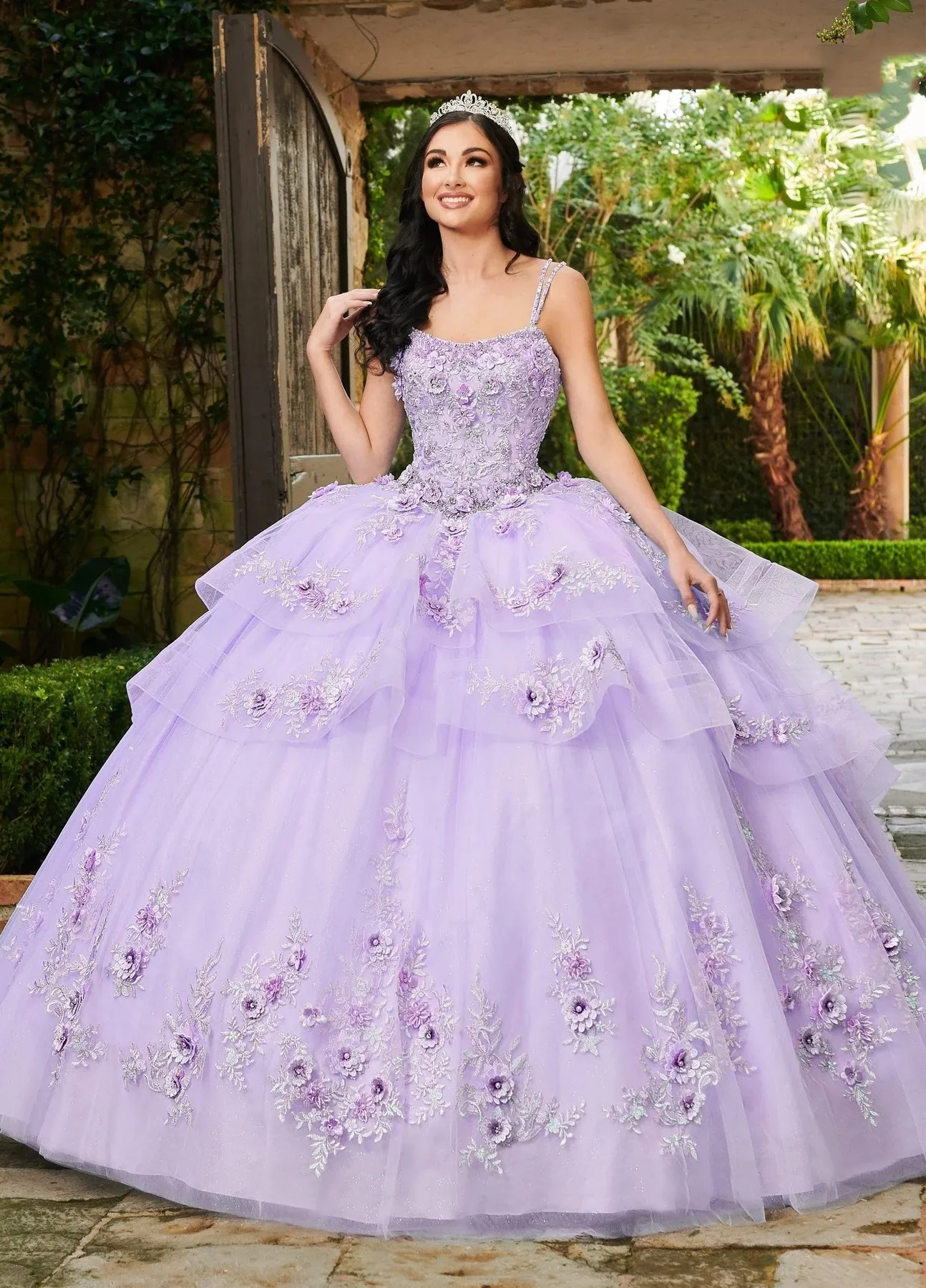 Lavender Charro Quinceanera Dresses Ball Gown Spaghetti Straps Tulle Beaded Puffy Mexican Sweet 16 Dresses 15 Anos Customized