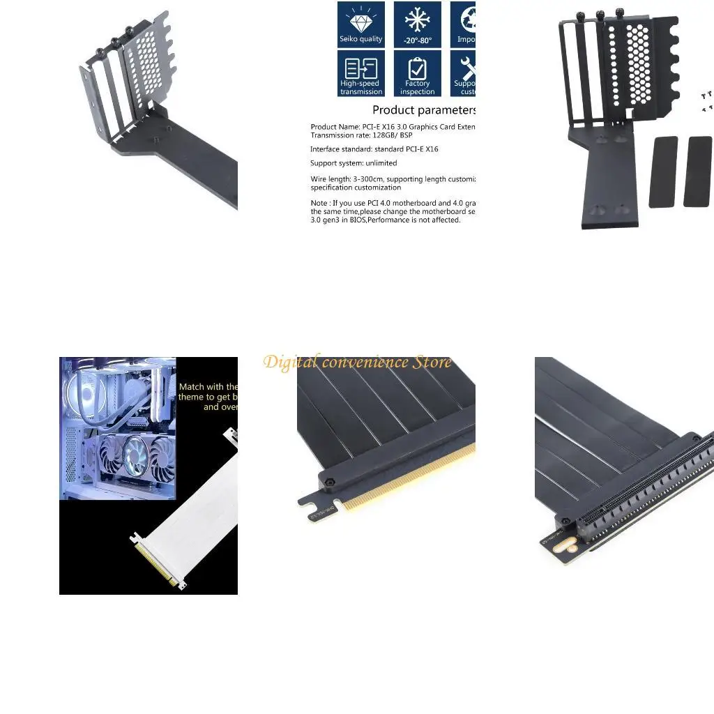 

97QA PCIE3.0 Slot Bracket Vertical GPU Holder Graphics Card Steering Mounting Bracket