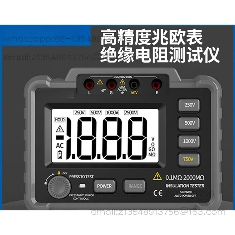 Insulation resistance tester Digital megohmmeter 500v1000V2500v Intelligent detector Electrical shaker meter