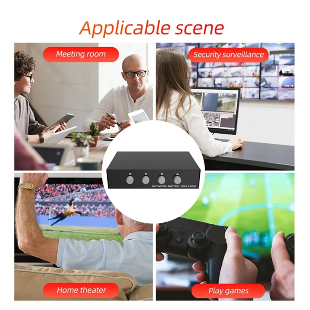 ABJZ 4 في 1 خارج 100/1000Mbps محول شبكة جيجابت صغير 5 منافذ إيثرنت التبديل مقسم الإنترنت RJ45 محول الشبكة