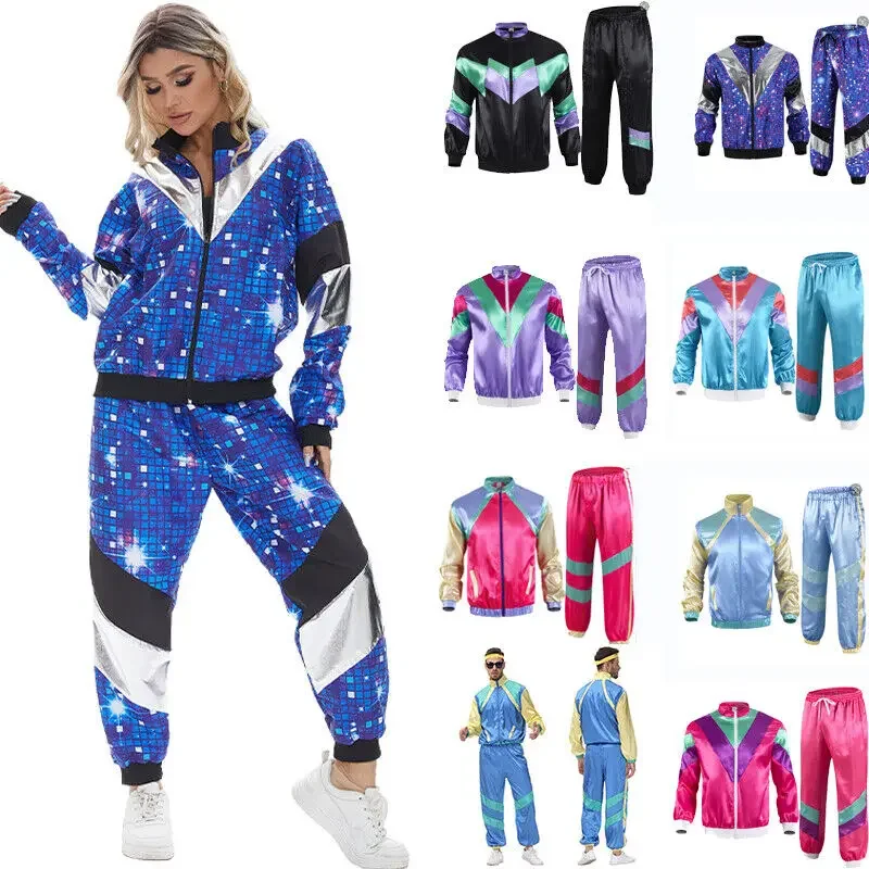 Męskie 80s 90s Shell garnitur kostium dla dorosłych sport neonowa sukienka strój cosplay kostiumy anime cosplay