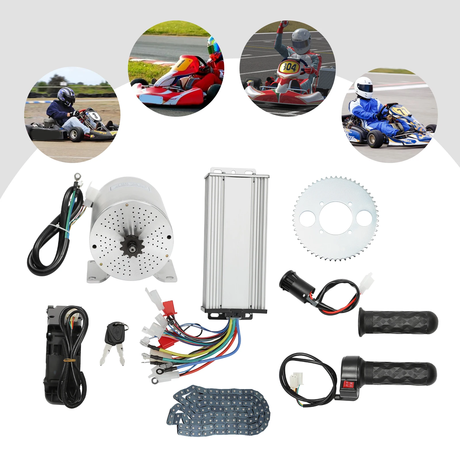 Imagem -05 - Kit de Motor sem Escova com Controlador e Acelerador para Scooter Elétrico Motor E-bike Motocicleta Faça Você Mesmo Peça de Conversão 4872v 3000w