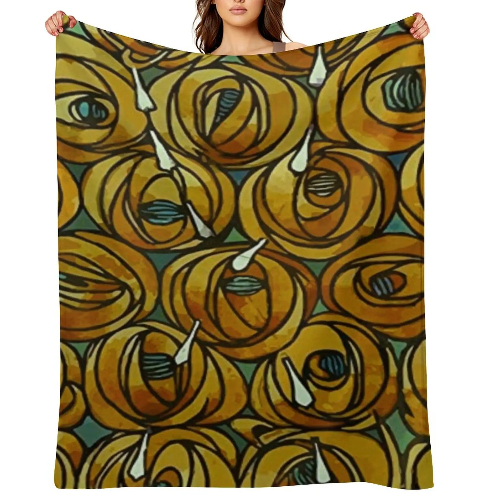 

Charles Rennie Mackintosh - Roses teardrops Throw Blanket Shaggy Beach Stuffeds Thin Blankets